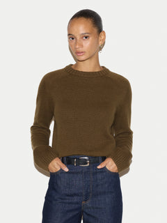 Wool Cashmere Saddle Jumper | Khaki