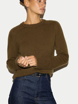 Wool Cashmere Saddle Jumper | Khaki