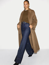 Wool Cashmere Saddle Jumper | Khaki