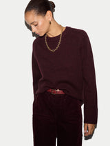 Wool Cashmere Saddle Jumper | Burgundy