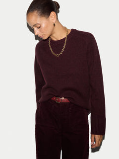Wool Cashmere Saddle Jumper | Burgundy