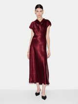 Textured Cowl Neck Dress | Burgundy