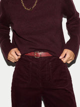 Wool Cashmere Saddle Jumper | Burgundy