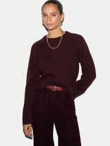 Wool Cashmere Saddle Jumper | Burgundy