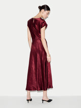 Textured Cowl Neck Dress | Burgundy