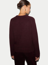 Wool Cashmere Saddle Jumper | Burgundy