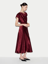 Textured Cowl Neck Dress | Burgundy