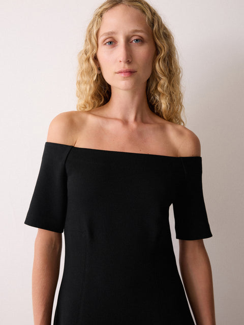 Off Shoulder Crepe Dress Black Jigsaw off-shoulder-crepe-dress-black-jigsaw