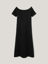 Off Shoulder Crepe Dress | Black