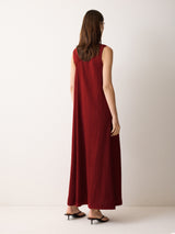 Crinkle Jersey Flowy Dress | Red