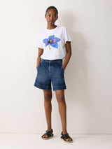 Crochet Lily Print T-shirt | White
