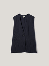 Ponte Pinstripe Waistcoat | Navy