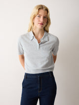 Linen Cotton Polo | Blue