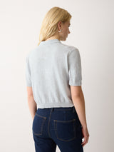 Linen Cotton Polo | Blue