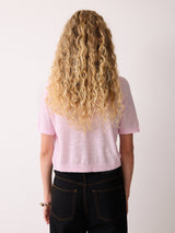 Linen Cotton Polo | Pink
