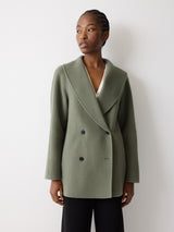 Double Faced Shawl Coat | Blue