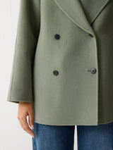 Double Faced Shawl Coat | Blue