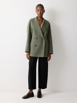 Double Faced Shawl Coat | Blue