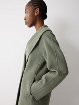 Double Faced Shawl Coat | Blue