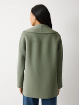 Double Faced Shawl Coat | Blue