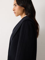 Double Faced Shawl Coat | Navy