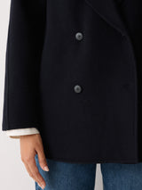 Double Faced Shawl Coat | Navy