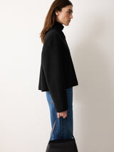 Double Faced Button Up Coat | Black