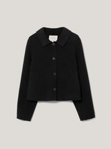 Double Faced Button Up Coat | Black