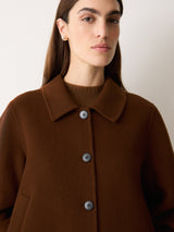 Double Faced Button Up Coat | Brown