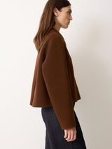 Double Faced Button Up Coat | Brown