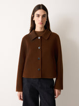 Double Faced Button Up Coat | Brown