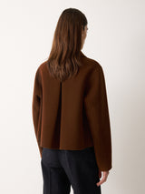 Double Faced Button Up Coat | Brown