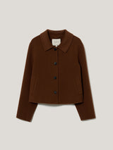 Double Faced Button Up Coat | Brown