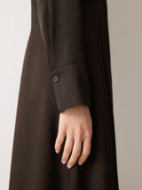 Relaxed Drape Shirt Dress | Brown