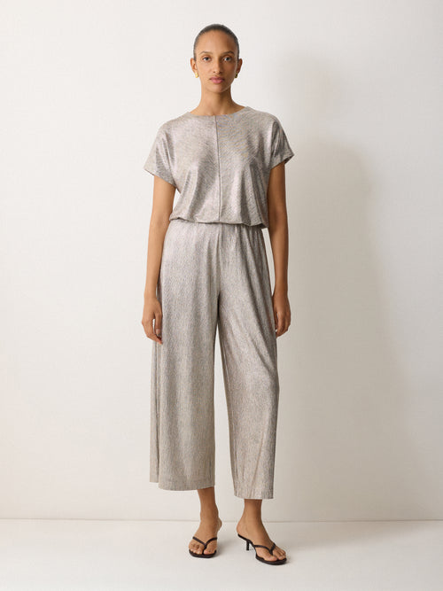 Metallic Palazzo Trouser | Gold