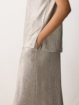 Metallic Palazzo Trouser | Gold