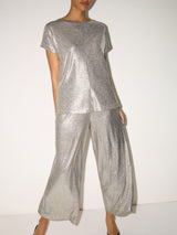 Metallic Palazzo Trouser | Gold