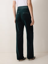 Velvet Satin Tailored Trouser | Green