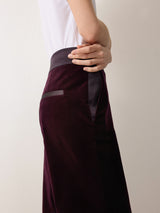 Velvet Satin Tailored Trouser | Purple