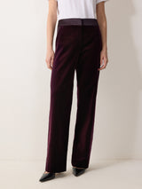 Velvet Satin Tailored Trouser | Purple