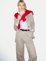 Nik Wool Melange Trouser | Brown