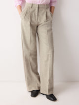 Nik Wool Melange Trouser | Brown