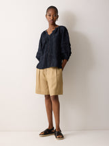 Textured Jacquard Top | Navy