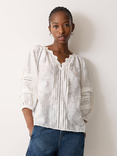 Textured Jacquard Top | White