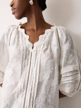 Textured Jacquard Top | White