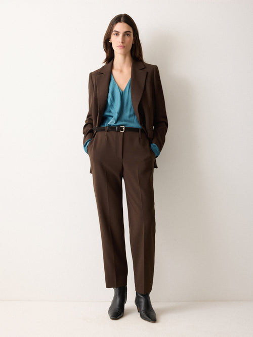 Recycled Satin Frill Blouse | Blue