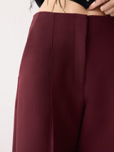 Warren Compact Pleat Trouser | Burgundy