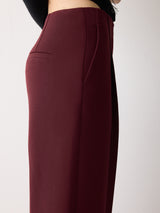 Warren Compact Pleat Trouser | Burgundy
