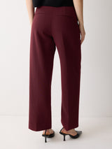 Warren Compact Pleat Trouser | Burgundy