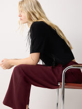 Warren Compact Pleat Trouser | Burgundy